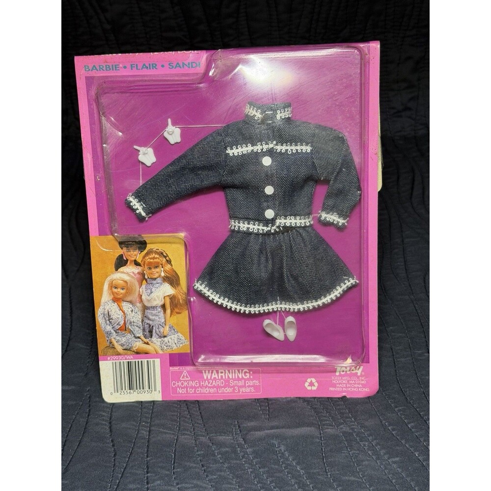 Vintage Totsy Flair Denim Fashion Outfit Barbie Sandi Flair W/Earrings #29930/WA
